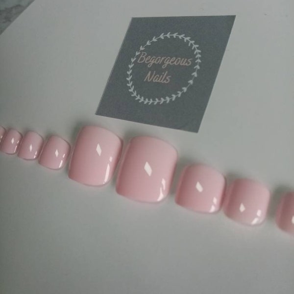 Ensemble de 20 ongles à presser rose layette/ensemble de faux ongles en gel/pédicure instantanée