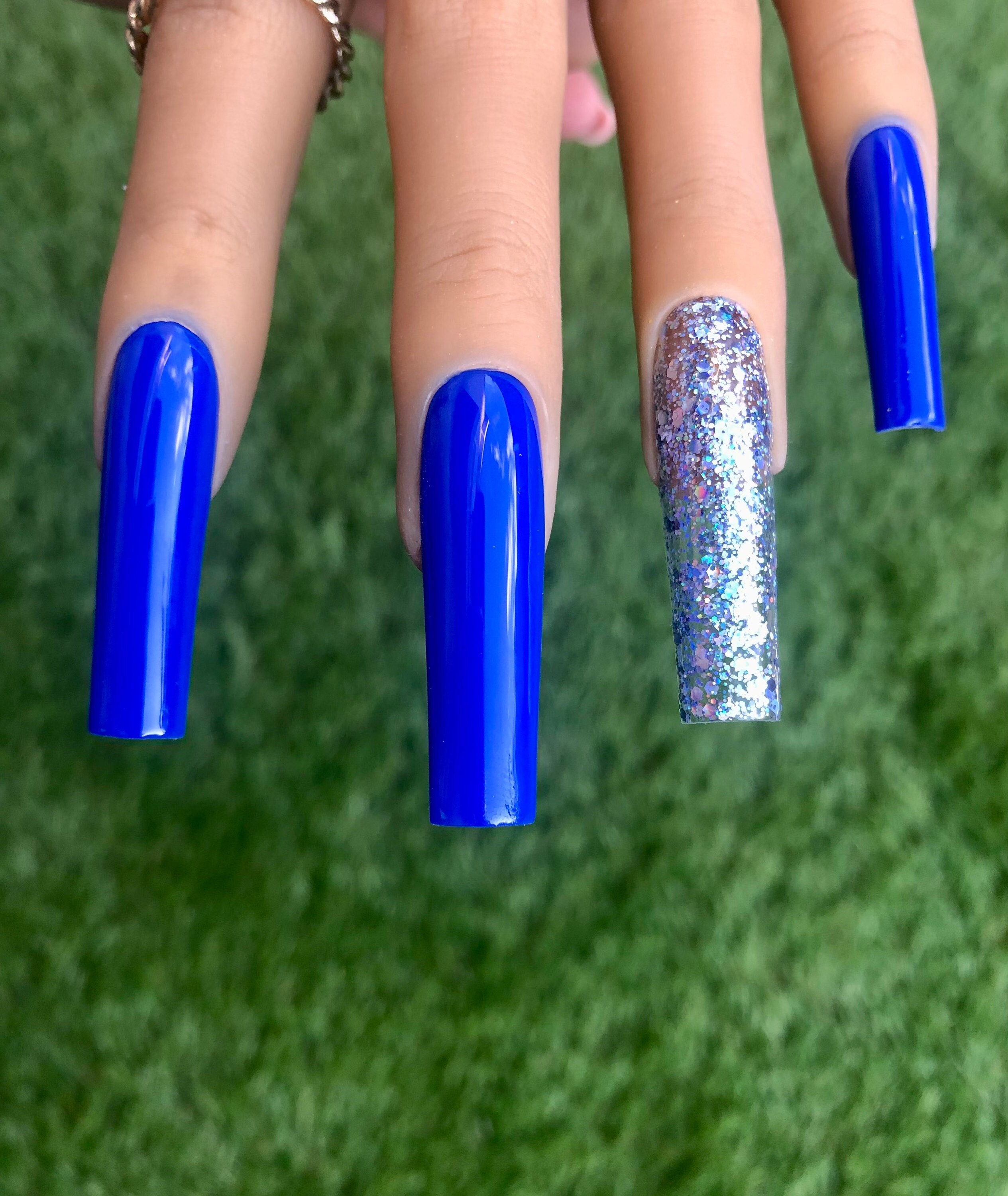 XXL Tapered Square Electric Blue Press on Nail Set / Xxl False - Etsy XXL Tapered Square Electric Blue Press on Nail Set / Xxl False - Etsy