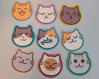 Cat Sticker Pack / Cat Stickers / Vinyl Sticker / Journaling / Scrapbooking / Hydroflask /Hydroflask Sticker / Cat / Funny Sticker / Cats