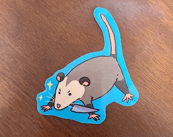 Gefahr Opossum Sticker / Opossum Sticker / Vinyl Sticker / Journaling / Scrapbooking / Hydroflask /Hydroflask Sticker / Possum / Cute