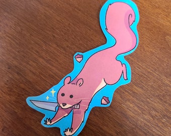 Danger Squirrel Sticker / Squirrel Sticker / Vinyl Sticker / Journaling / Scrapbooking / Hydroflask /Hydroflask Sticker / Squirrel / Cute