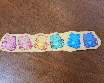 Gummy Bear Cats / Cat Sticker / Vinyl Sticker / Journaling / Scrapbooking / Hydroflask /Hydroflask Sticker / Cat / Colorful Sticker