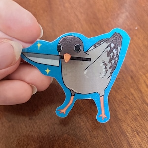 Danger Pigeon / Pigeon Sticker/ Bird Sticker / Birb / Vinyl Sticker / Cute Sticker / Sticker / Holographic Sticker
