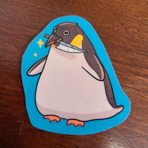 Danger Penguin Sticker / Penguin Sticker / Vinyl Sticker / Journaling / Scrapbooking / Hydroflask /Hydroflask Sticker / Glossy Sticker