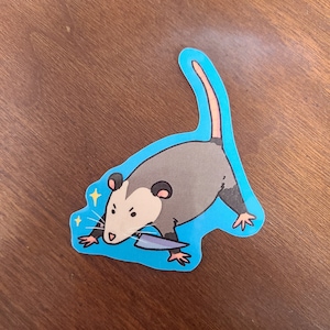 Danger Opossum Sticker / Opossum Sticker / Vinyl Sticker / Journaling / Scrapbooking / Hydroflask /Hydroflask Sticker / Possum / Cute