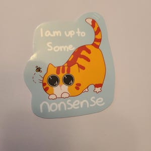 Pegatina de gato sin sentido / Pegatina de gato / Pegatina de vinilo / Diario / Scrapbooking / Hydroflask / Pegatina de Hydroflask / Gato / Pegatina divertida