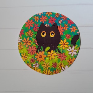 Flower Kitty Sticker / Cat Sticker / Vinyl Sticker / Journaling / Scrapbooking / Hydroflask /Hydroflask Sticker / Cat / Waterproof Sticker