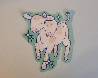 Cow Sticker / Two Headed Calf / Vinyl Sticker / Journaling / Scrapbooking / Hydroflask /Hydroflask Sticker / Cow / Two Headed Cow / Spooky
