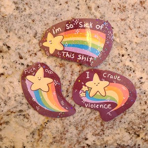 Star Sticker / Funny Sticker / Vinyl Sticker / Journaling / Scrapbooking / Hydroflask /Hydroflask Sticker / Rainbow /  Rainbow Sticker