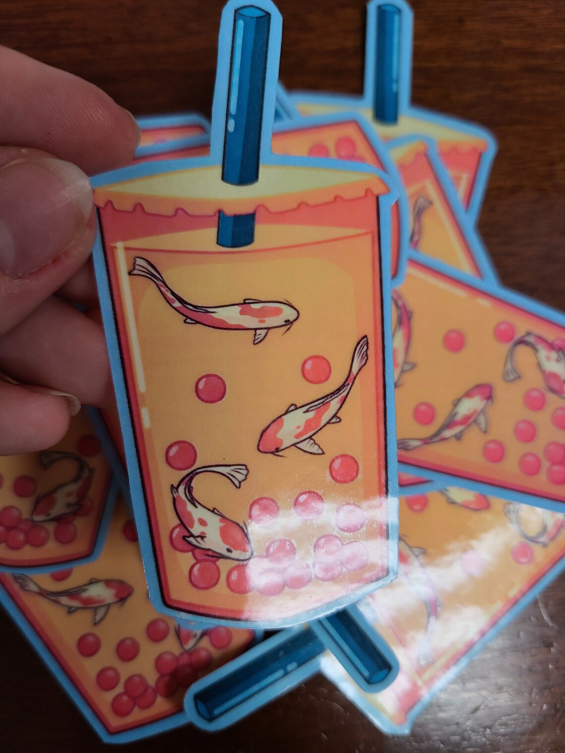 Koi Boba Sticker / Boba / Bubble Tea /Koi Fish / Vinyl Sticker Etsy