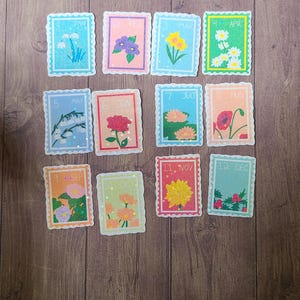12 birth month stamp sticker pack / Sparkle Sticker / Vinyl Sticker / Sticker pack / stamp sticker / stamp / Flower Sticker / Birth Month