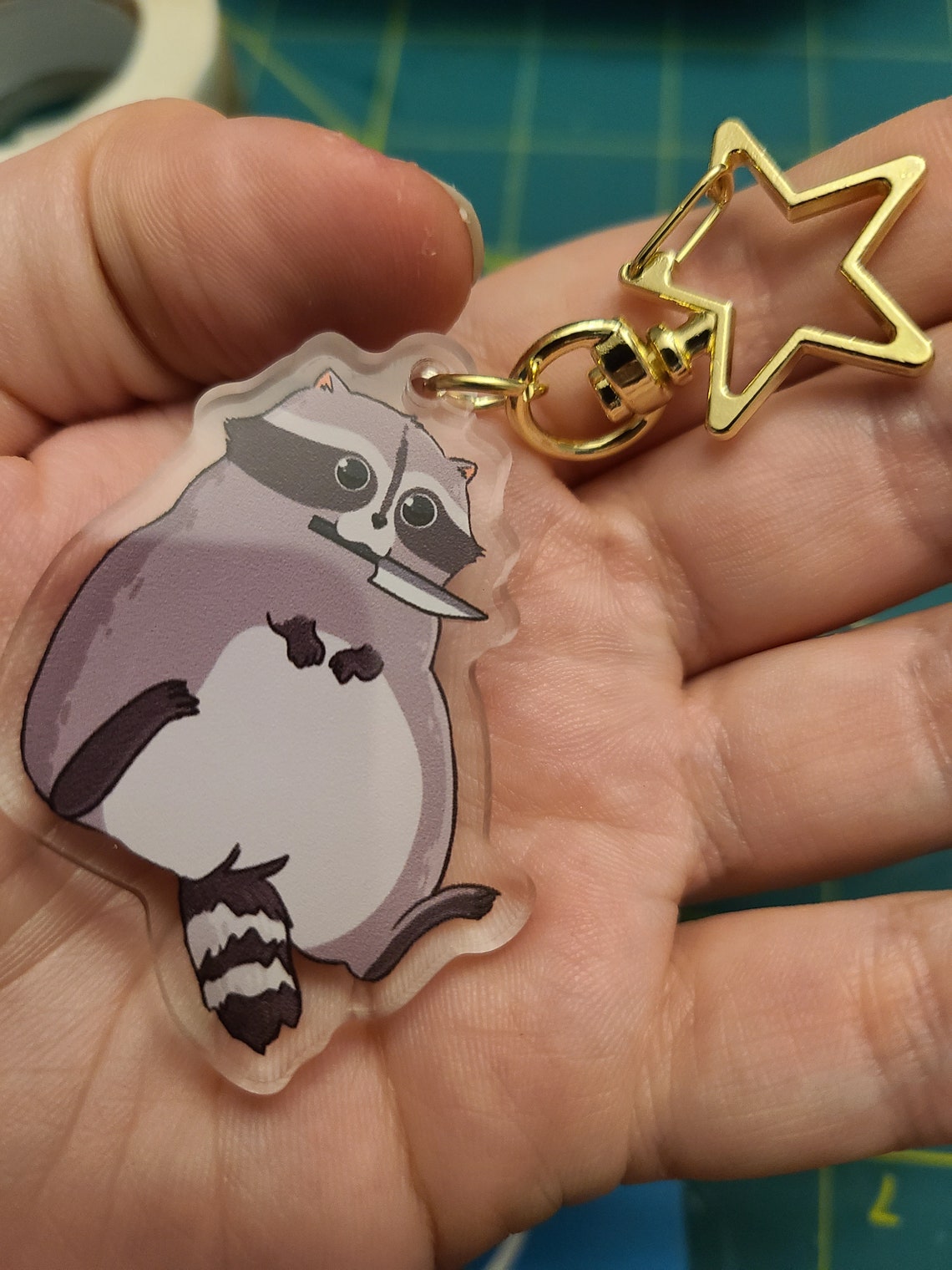 Pvc Raccoon Keychain Danger Raccoon Keychain / Keychain/ Cute Keychain / Raccoon / - Etsy