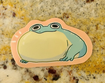 Croaking Frog Sticker / Frog / Frog Stickers / Vinyl Sticker / Cute Sticker / Frogs / Cottagecore / Water Resistant Stickers