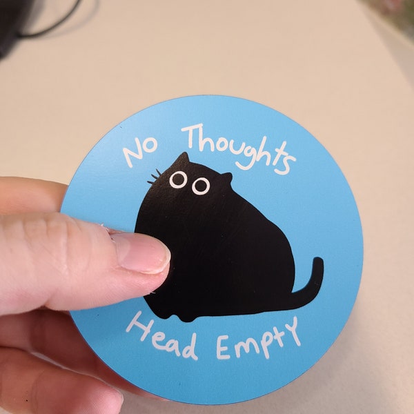 No Thoughts Cat Magnet / Fridge Magnet / Cute Magnet / Cat Magnet / Cat /Cute Magnet / Cat Accessory / Cute Gift / Gift for Cat Lover