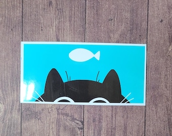Peeking Cat Sticker / Cat Sticker / Vinyl Sticker / Journaling / Scrapbooking / Hydroflask /Hydroflask Sticker / Cat