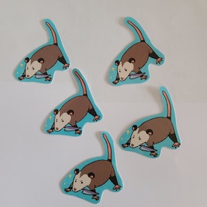 5 Danger Possum Mini Stickers/ Possum Sticker / Vinyl Sticker / Journaling / Sticker Pack / Hydroflask /Hydroflask Sticker / Opossum