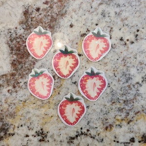 Sparkly strawberry sticker pack / strawberries / strawberry sticker / Vinyl Sticker Pack / Sticker Pack/ strawberry sticker / Summer Sticker