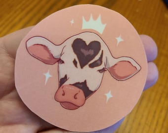 Cow Princess Sticker / Cow / Cow Sticker / Cute Sticker / Sticker / Aesthetic Sticker / Vinyl Sticker