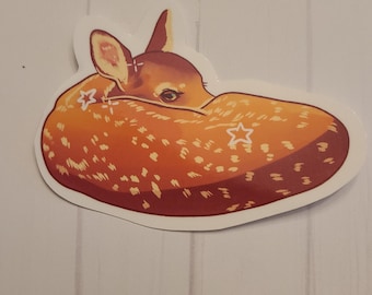 Sticker hert / sticker reebruin / vinylsticker / journaling / scrapbooking / Hydroflask /Hydroflask-sticker / Cottagecore-sticker / lente