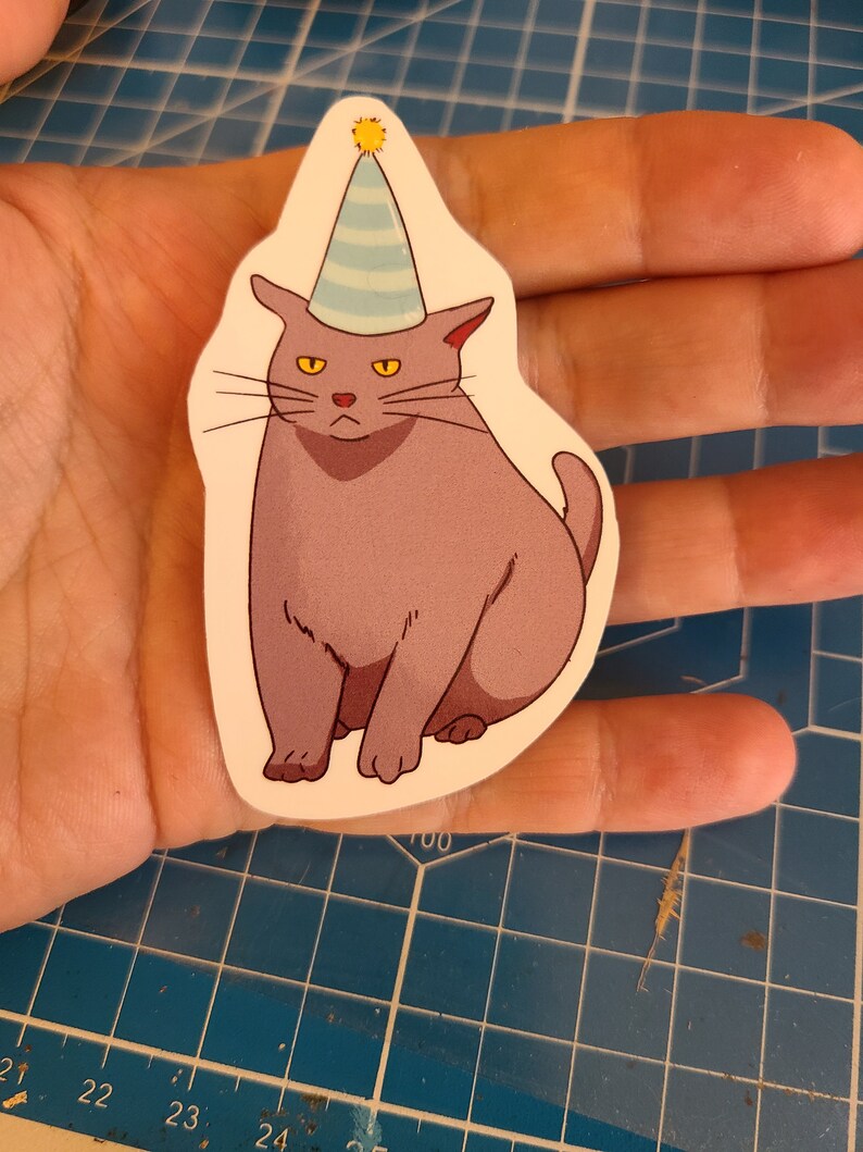 Party Kitty Sticker / Cat Sticker / Vinyl Sticker / Journaling ...