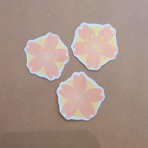 Sakura Stickers / Cherry Blossom  Sticker / Vinyl Sticker / Sticker Pack / Flower Stickers / Sparkle Stickers / Kawaii Aesthetic / Japan