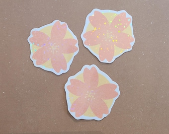 Sakura Stickers / Cherry Blossom  Sticker / Vinyl Sticker / Sticker Pack / Flower Stickers / Sparkle Stickers / Kawaii Aesthetic / Japan