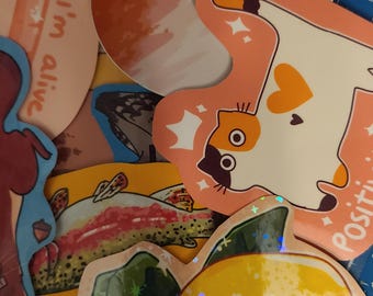 Paquete de pegatinas misteriosas / Paquete de 5 o 10 pegatinas / Papelería bonita / Bolsa misteriosa / Hydroflask / Estética / Diario / Pegatinas de vinilo