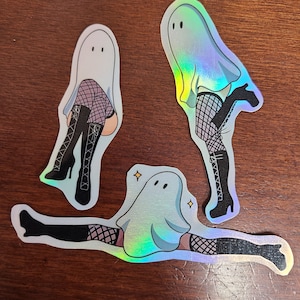 3 Ghost Babes Stickers / Holographic Sticker / Sticker Pack / Ghost Sticker / Ghost / Halloween / Sticker / Vinyl Sticker