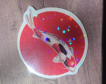 Adesivo Koi / Adesivo de Peixe / Adesivo de Vinil / Diário / Scrapbooking / Hydroflask / Adesivo Hydroflask / Koi / Adesivo com Glitter / Japão