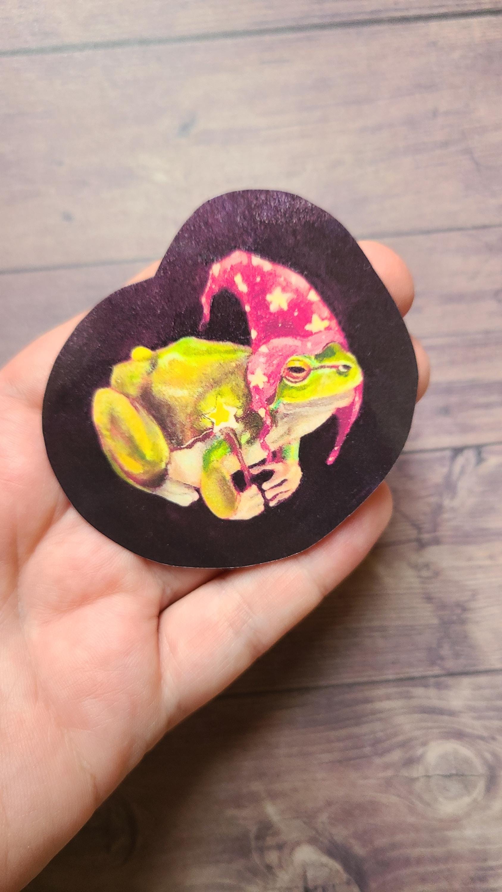 Wizard Frog Sticker / Painted Sticker / Vinyl Sticker / Journaling ...