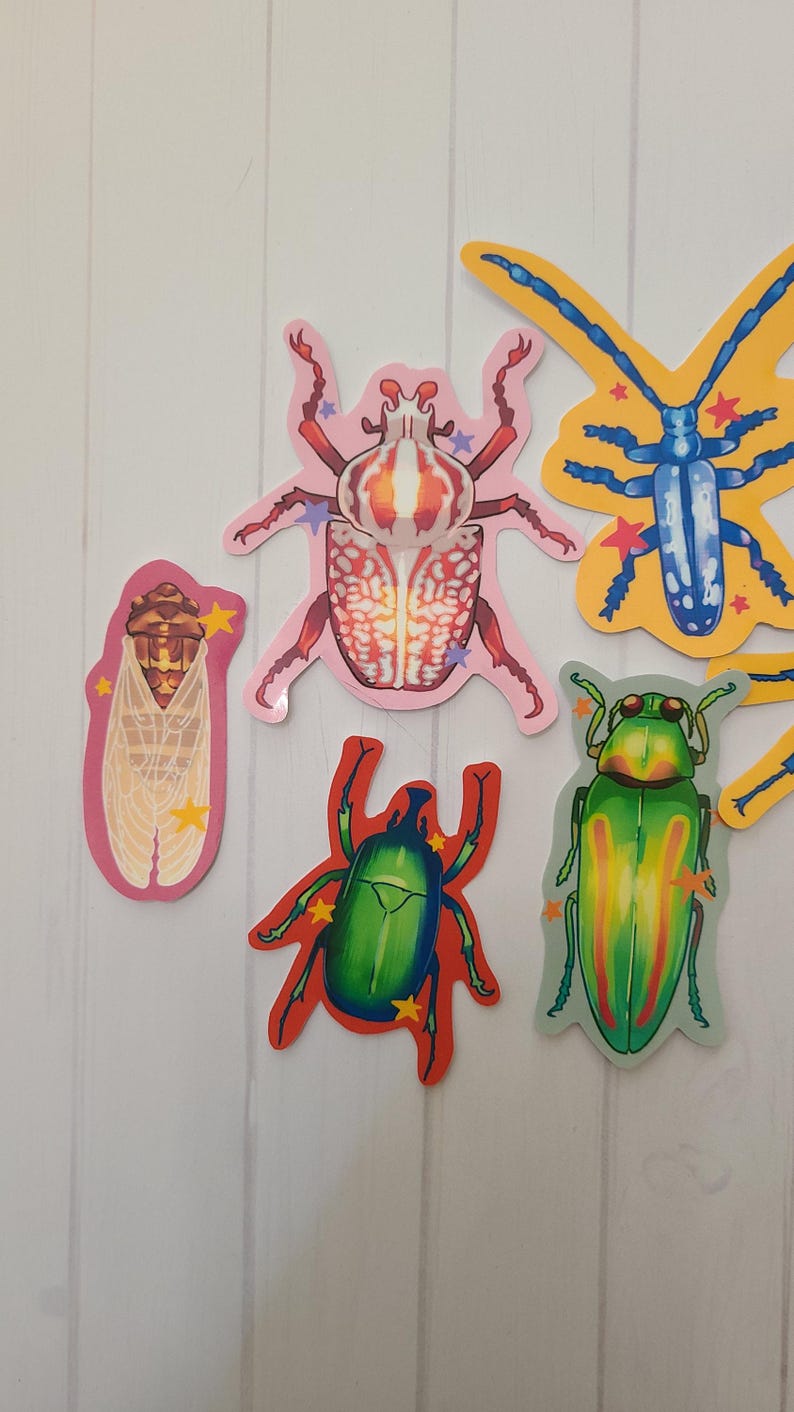 Six MINI Bug Bros / Stickers Bundle / Water Resistant Stickers / Bug ...