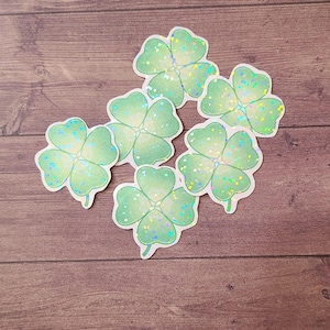 Sparkle Clover Stickers / Ireland Sticker / Vinyl Sticker / Journaling / Scrapbooking /Hydroflask Sticker / shamrock / four leaf clover