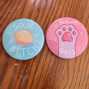 2 Buttons / Button Set / Cat button / Cat pin / Cute pins / cute buttons / cute accessory / Cat pin / lemon pin / button set/ pin set/