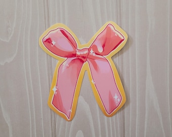 Pink Bow Sticker / Coquette Sticker / Vinyl Sticker / Journaling / Scrapbooking / Hydroflask /Hydroflask Sticker / Girly Sticker/ Cute