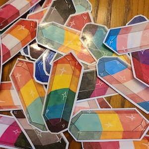 Pride Crystal Stickers / Water Resistant Stickers / Stationary / Cute Stationary / Gay Pride / Crystals