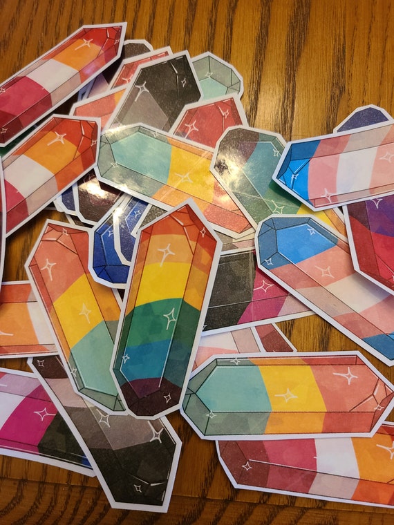 Pride Crystal Stickers / Water Resistant Stickers / Stationary / Cute Stationary / Gay Pride / Crystals