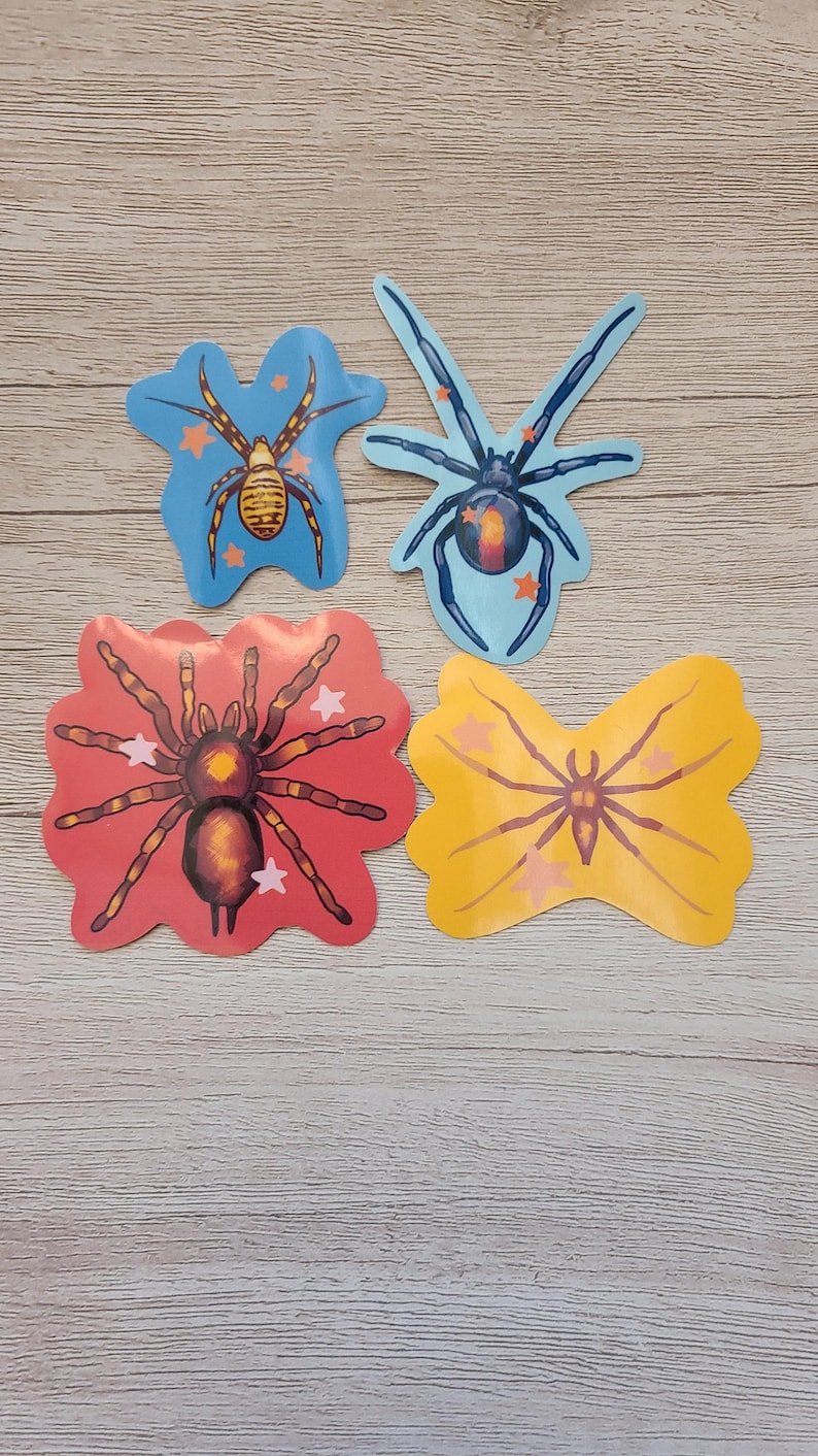 Four Spider Sisters / Stickers Bundle / Water Resistant Stickers / Bug ...