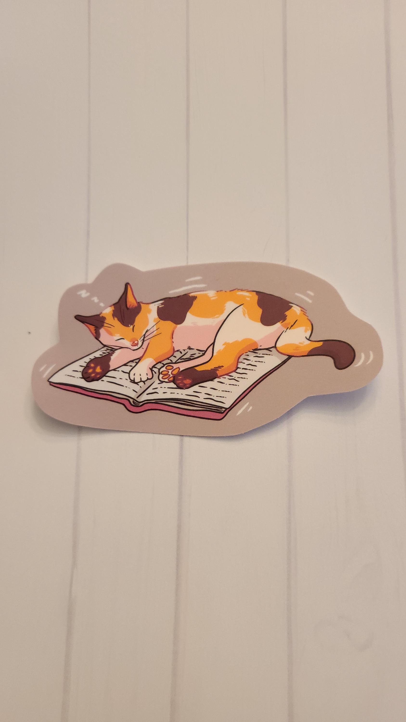 Sleeping Kitty Sticker / Cat Sticker / Vinyl Sticker / Journaling ...