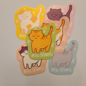 大きな臭い子猫ステッカー / 猫ステッカー / ビニールステッカー / ジャーナリング / スクラップブッキング / ハイドロフラスクステッカー / 猫 / 防水ステッカー
