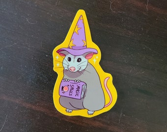 Zauberer Opossum Aufkleber / Opossum Aufkleber / Vinyl Aufkleber / Journaling / Scrapbooking / Hydroflask /Hydroflask Aufkleber / Opossum / Cute