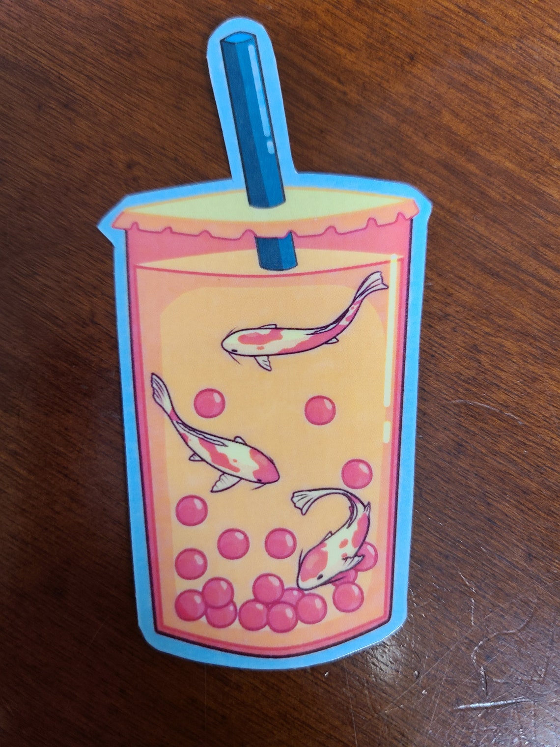 Koi Boba Sticker / Boba / Bubble Tea /Koi Fish / Vinyl Sticker Etsy