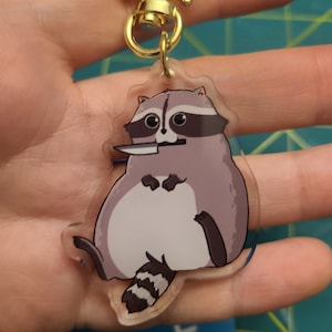 Danger Raccoon Keychain / Keychain/ Cute Keychain / Raccoon / Gifts / Gift / Cute