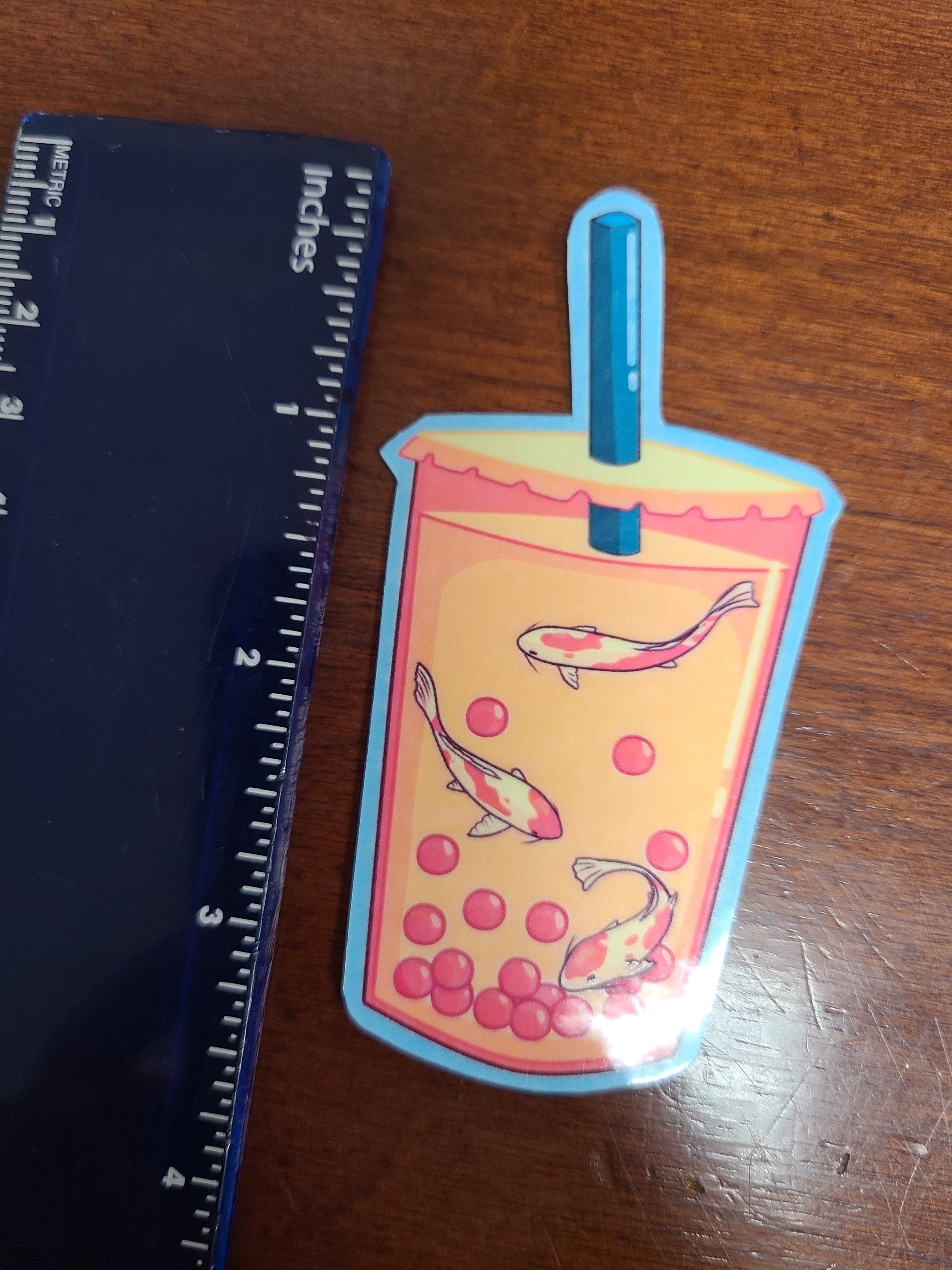 Koi Boba Sticker / Boba / Bubble Tea /koi Fish / Vinyl Sticker Etsy