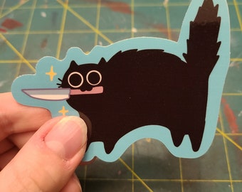 Sticker Danger Kitty / Sticker Kat / Vinyl Sticker / Journaling / Scrapbooking / Hydroflask /Hydroflask Sticker / Kat