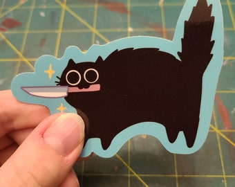 Danger Kitty Sticker / Cat Sticker / Vinyl Sticker / Journaling / Scrapbooking / Hydroflask /Hydroflask Sticker / Cat