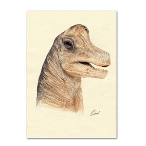 Póster impreso Dinosaurios, dibujo para habitación infantil, colegio y guardería, para los amantes de los dinosaurios, Dinosaurio LAMBEOSAURUS, tamaño A4 o A3
