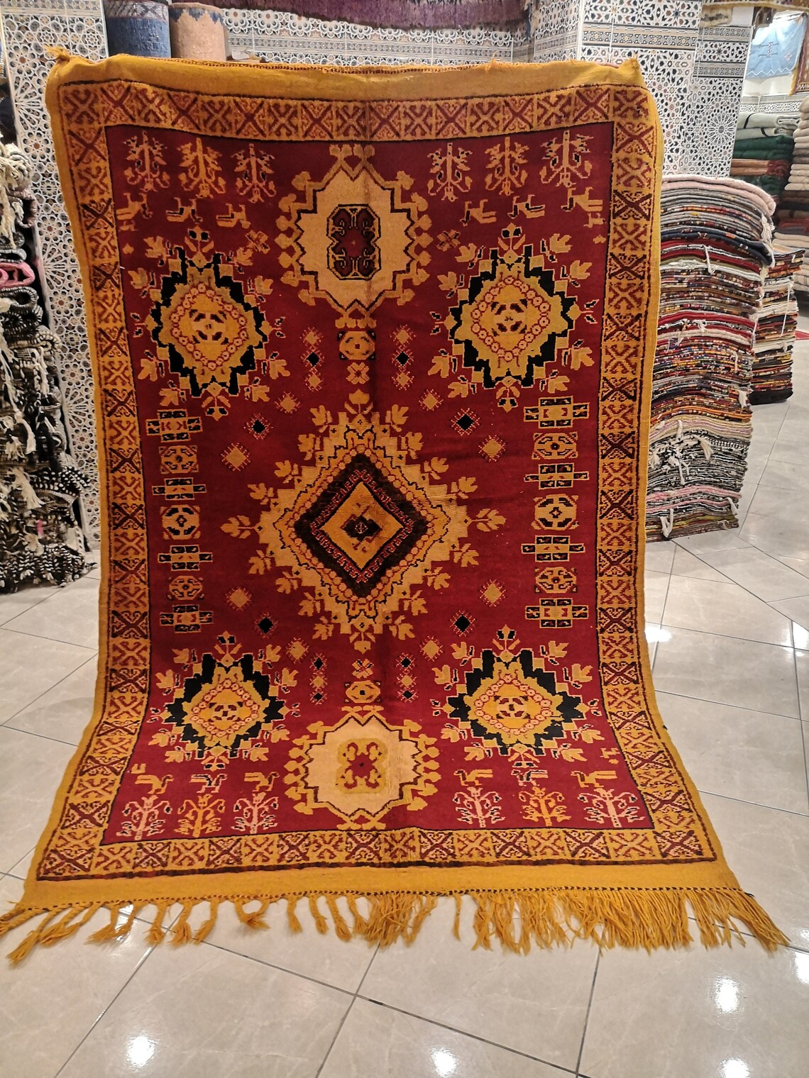 Moroccan Taznakht authentic rug 85 FT handmade Moroccan rich Etsy