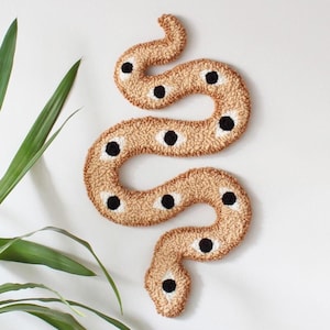 All Seeing Snake Wall Decor, Unique Punch Needle Snake Wall Hanging, Mystic Wall Art, Eye and Serpent Tufted Wall Rug, Gift for Snake Lover