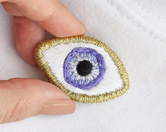 All-Seeing Eye Pin, Mystical Eye Pin, Stitched Eye Brooch, All-Seeing Eye Brooch, Mystic Eye Jewelry, Eye Embroidery Brooch, Mystical Gift