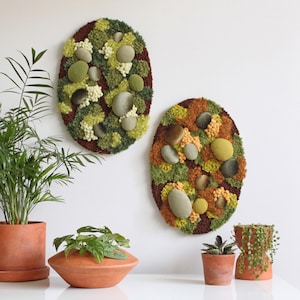 Autumn Textile Wall Art, Forest Floor Home Decor, Nature-inspired Artwork, Moss Tufted Wall Rug, Autumn Punch Needle Wall Decor, Moss Rug
